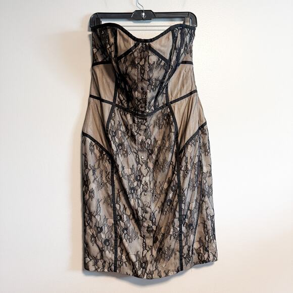Reiss Babie Strapless Bustier Lace Dress NWT Black Size 10 - Picture 4 of 15